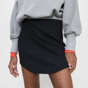 High waisted pinstripe miniskirt